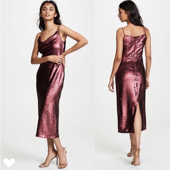 NEW KEEPSAKE No Signs Sequins Berry Dress - Picture 8 of 9